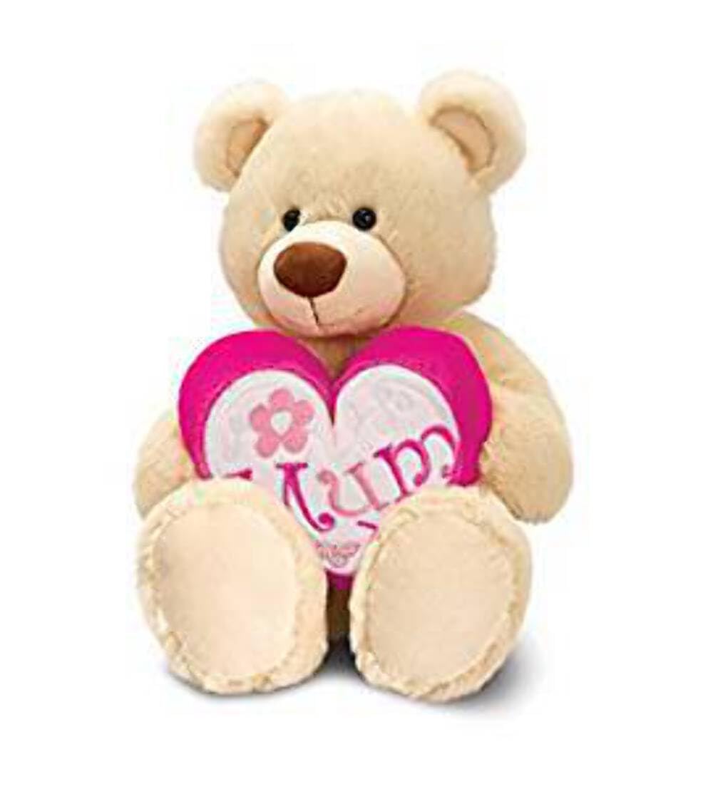 Keel Toys rufus bear with mum heart 20cm