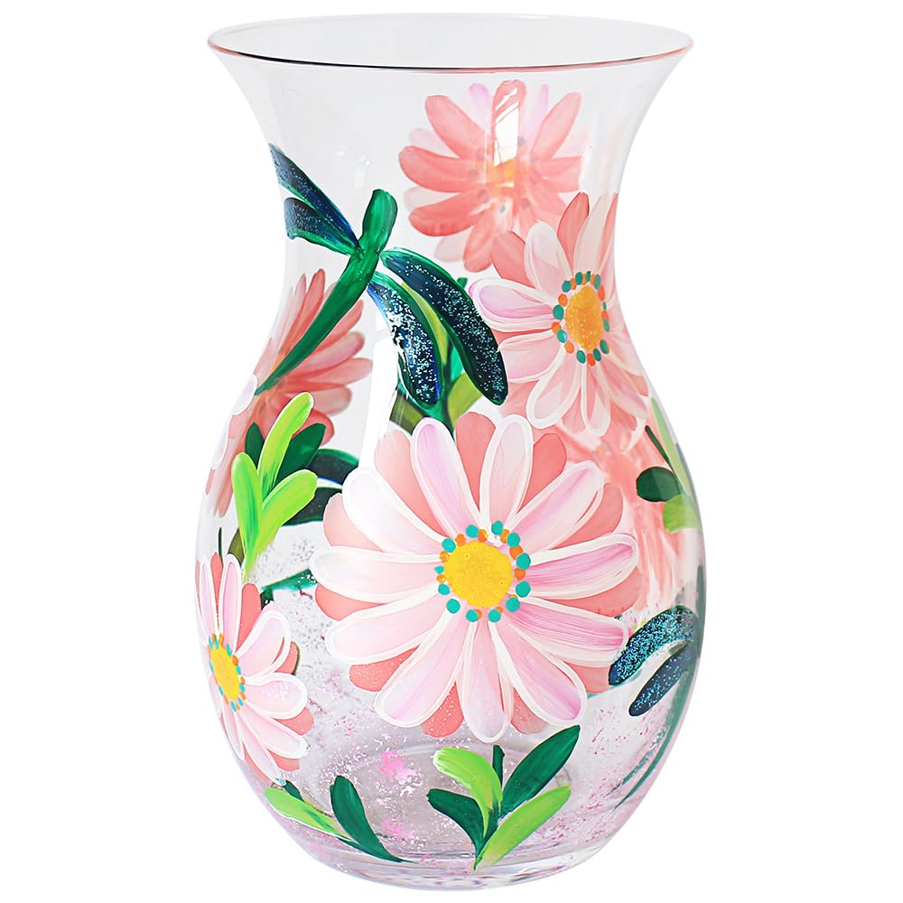 Flower Vase Glass Dragonflies