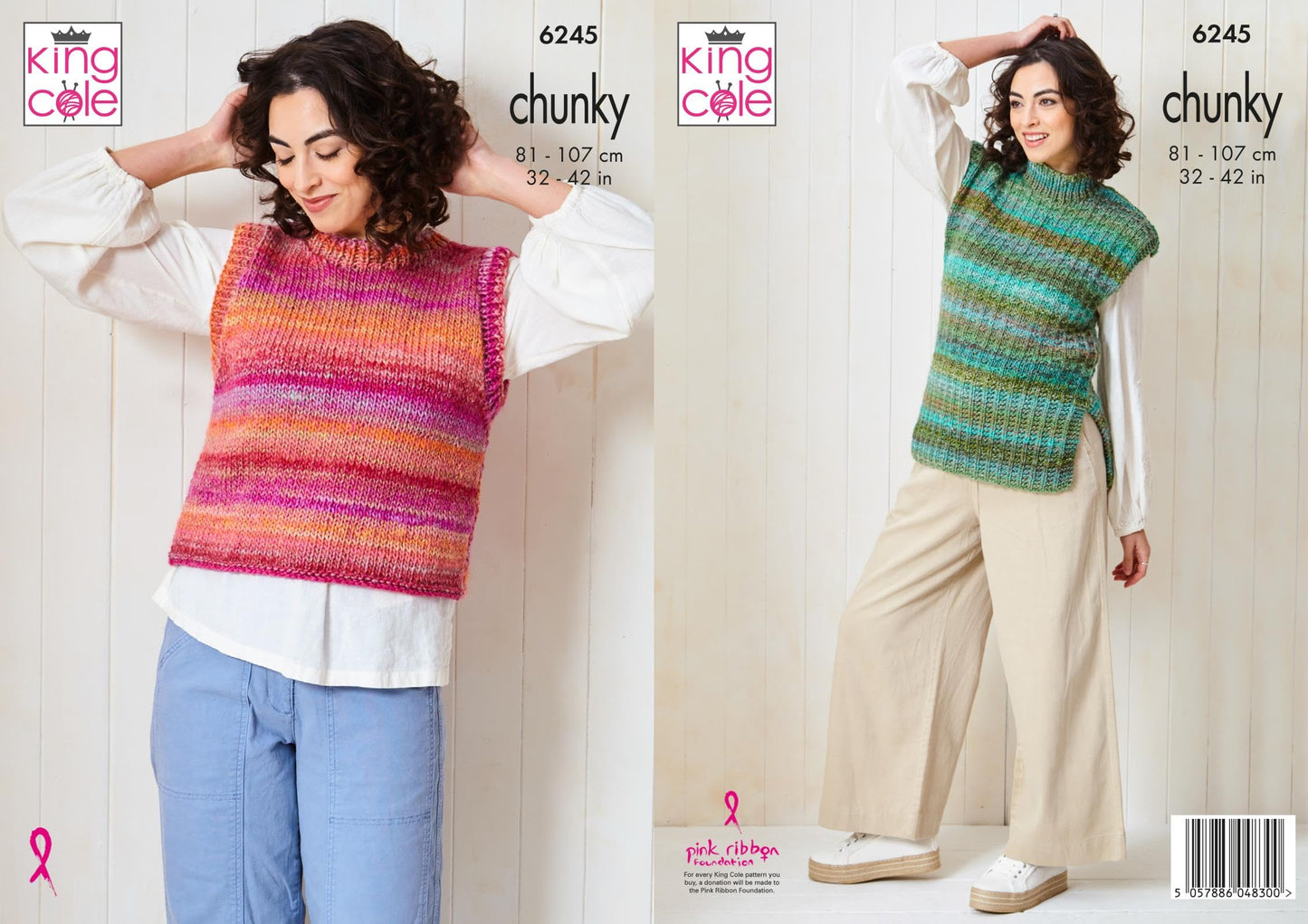King Cole Ladies Chunky Knitting Pattern Womens Sweater & Tunic (6245)