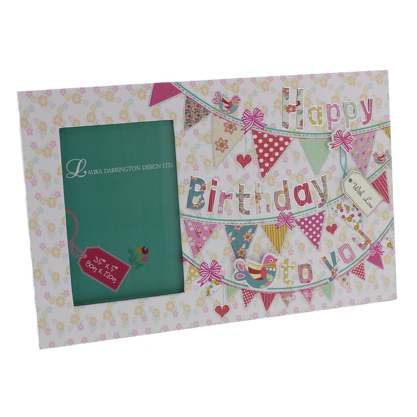 Laura Darrington Decoupage Collection Frame 3.5" x 5" Happy Birthday