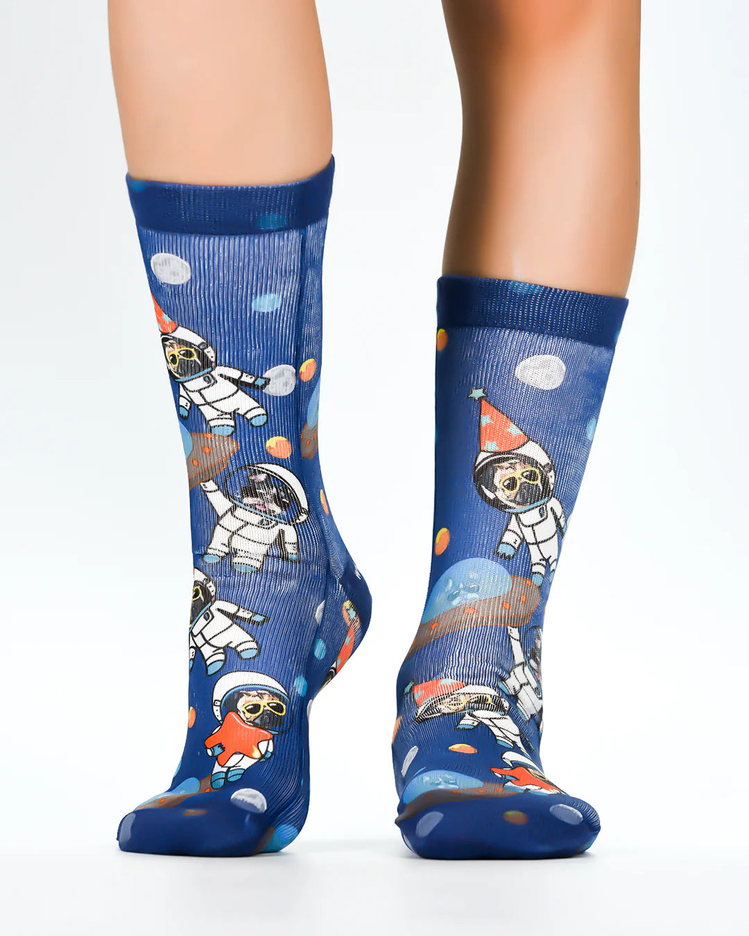 Kids ‘Wigglesteps’ Pug/Dog Space Socks eu 23-26 - Kids Size