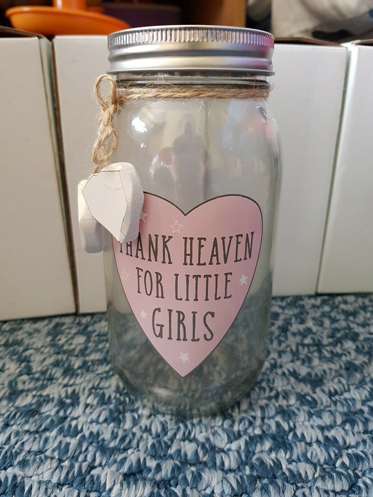 Petit Cheri - Mason Jar Money Bank - Thank Heaven For Little Girls