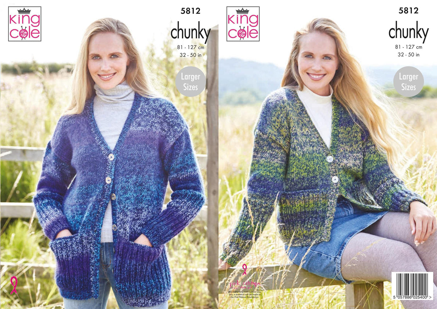 King Cole 5812 Knitting Pattern Womens Long and Short Cardigans in Autumn Chunky, Multi, 32'' - 50''