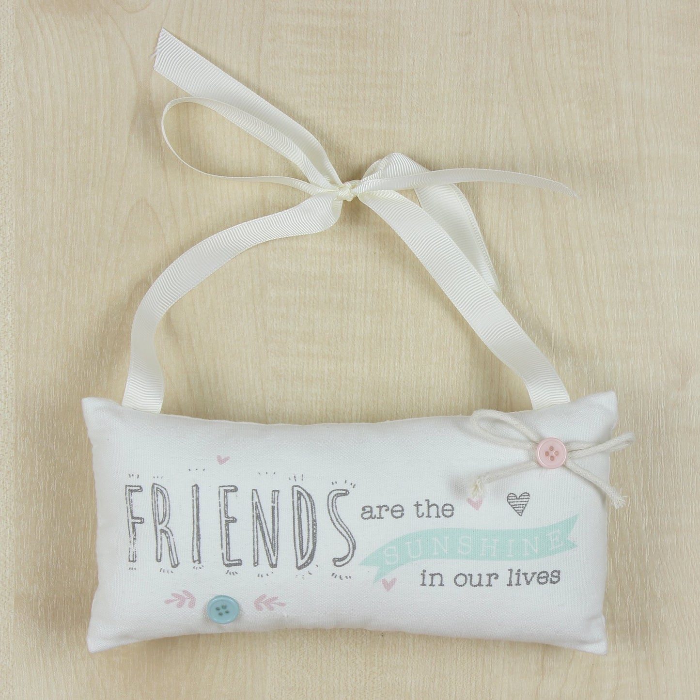 Friends Sentiment Vintage Style Cushion With Ribbon Gift