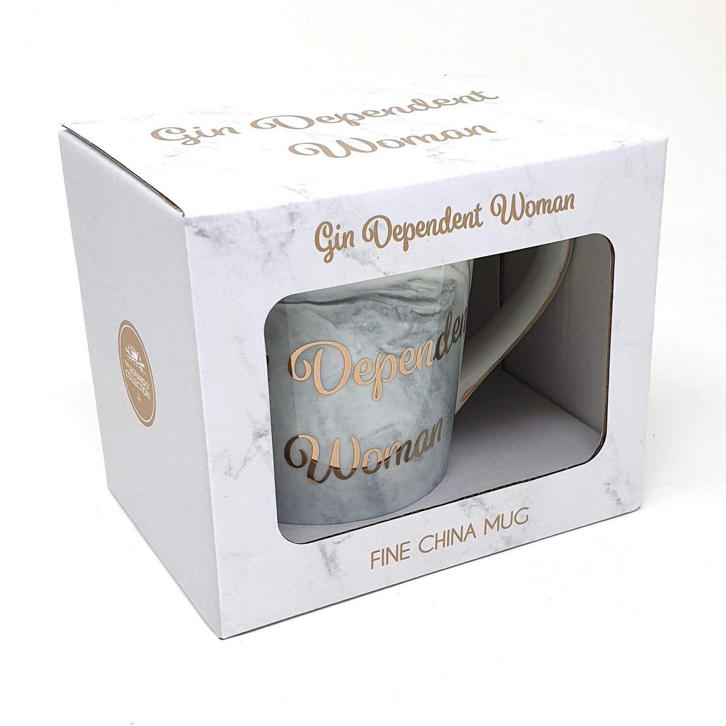 The Leonardo Collection Gin Dependent Woman White Grey Marble Gold Fine China Coffee Tea Mug