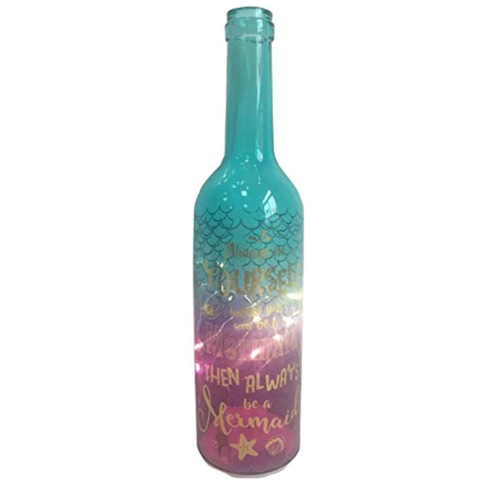 Puckator Two Tone LED Light Bottle - Enchanted Seas Mermaid Slogan
