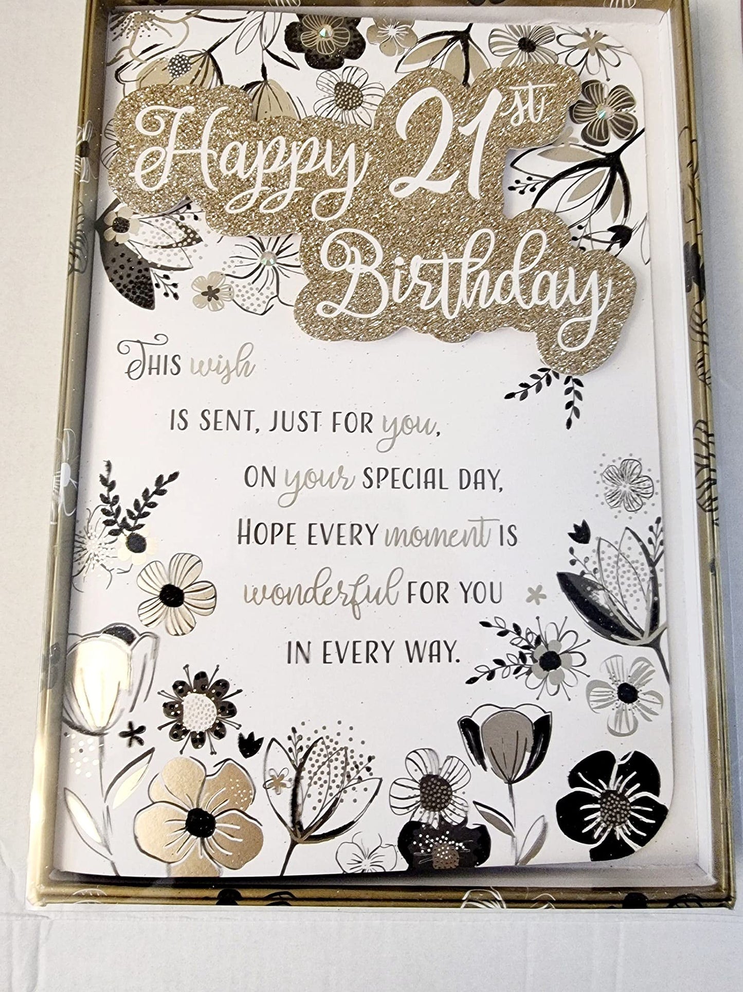 happy 21st birthday boxed card