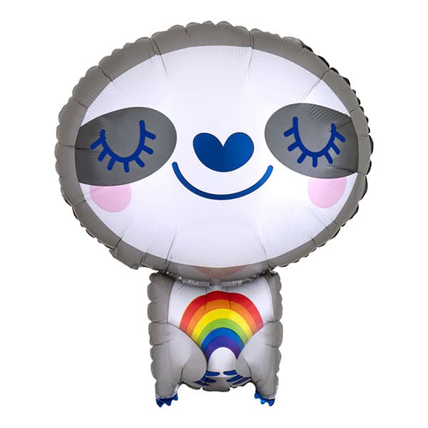 16" Sloth & Rainbow Balloons