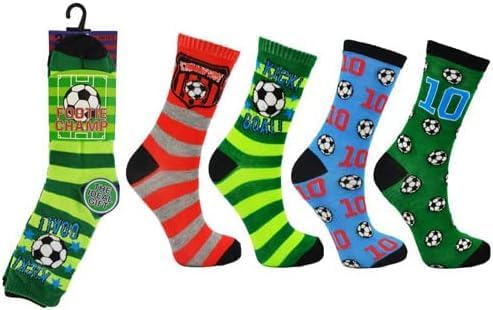 Boys Girls Kids Football Champ Design Assorted Ankle School Casual Socks 3 Pairs ( uk 3-5