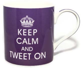 Lesser & Pavey Keep Calm And Tweet On - Fine China Purple Mug in Gift Box