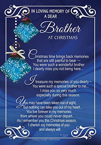 Dear Brother at Christmas - Grave Card, Memorial Remembrance Card, Christmas Decoration