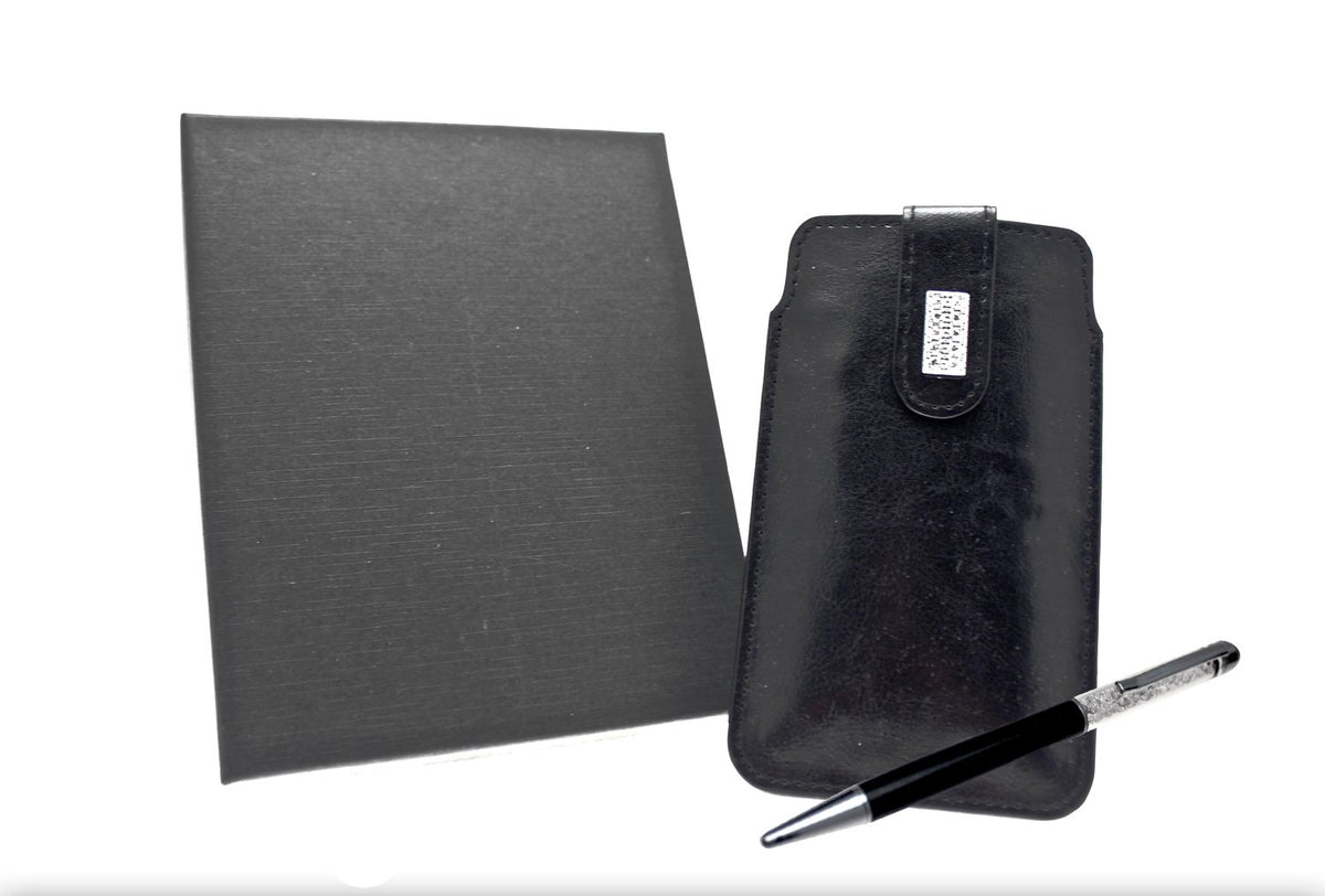 Lesser & Pavey Ladies Diamante Case with Pen for iPhone - Black