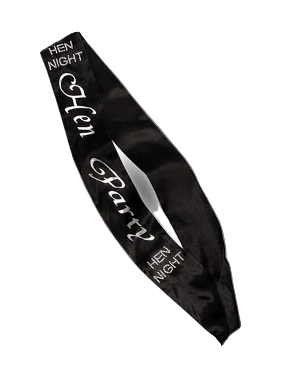 Novelty Sash Black Silver for Hen Stag Party Night