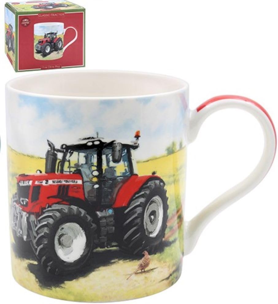 Tractor Design (red ) Fine China Mug