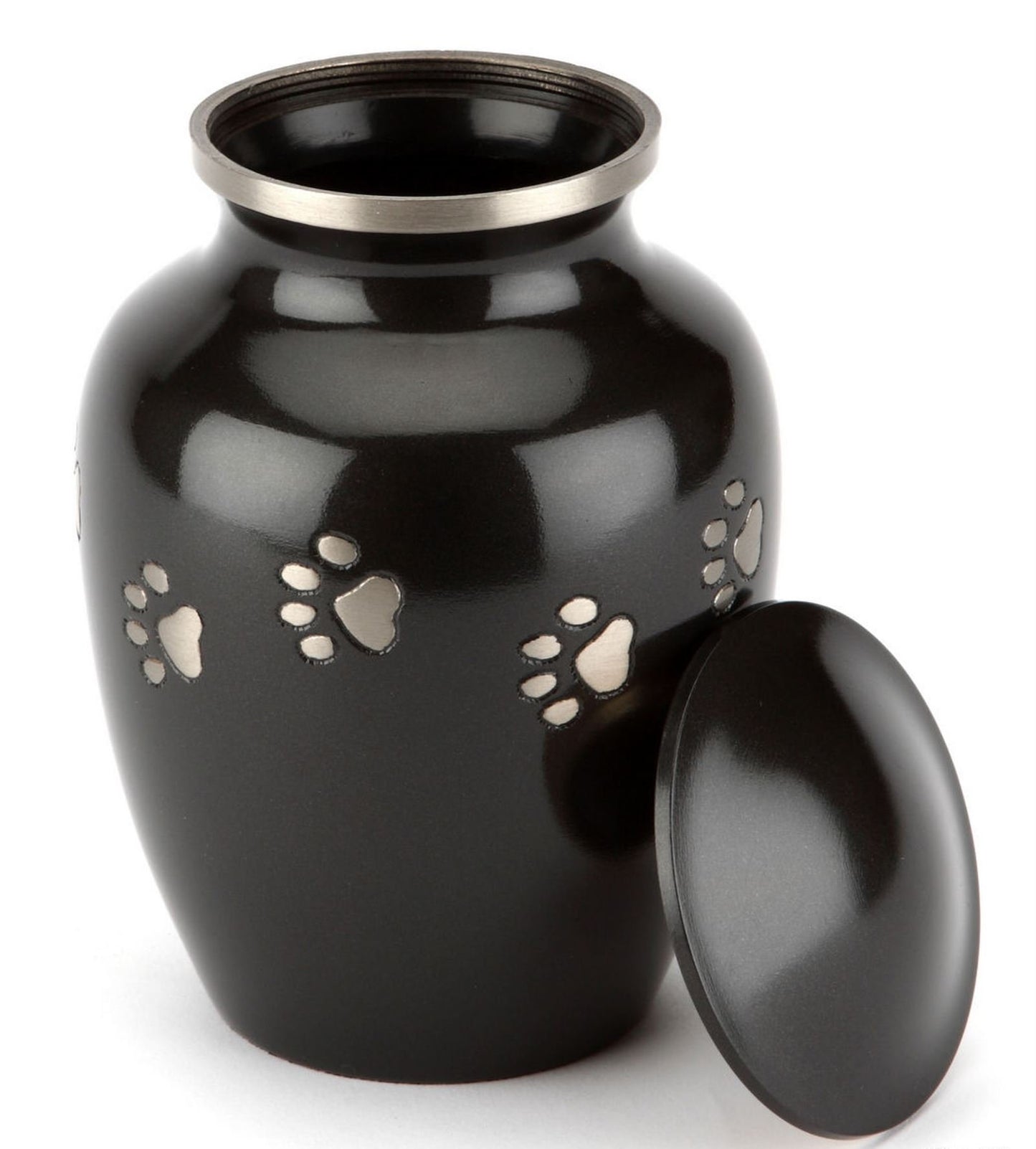 David Fischhoff Pet Memorial Cremation Urn for Ashes, Metal, Black, 11 x 11 x 17 cm