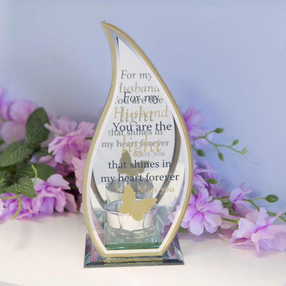 Memorial Special Remembrance Husband Tea Light Holder Flame Shaped
