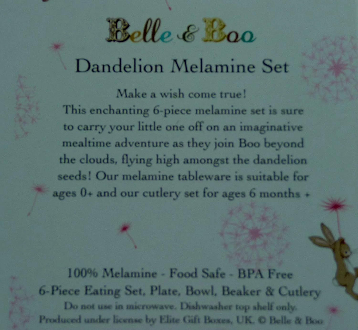 Belle & Boo Dandelion Melamine Set