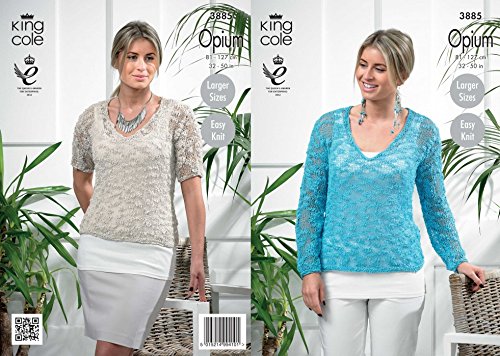 King Cole Ladies Sweaters Opium Knitting Pattern 3885