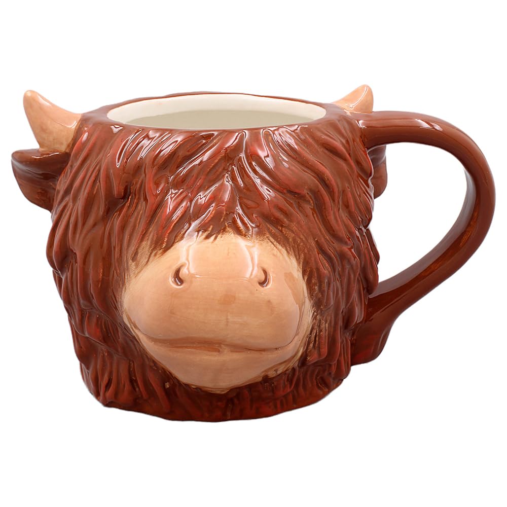 THE Leonardo Collection Highland Cow Mug, Tea and Coffee Mugs for Hot Drinks | Fine China Printed Mugs for Kitchen & Home | Reusable Ceramic Cups for Every Occasion | Birthday Gifts for Women & Men