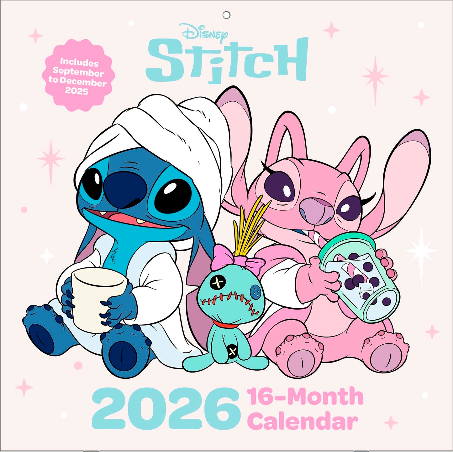 Pyramid International LILO & STITCH 2026 Square Wall Calendar – Official 16-Month Disney Calendar Featuring Beloved Characters – Tropical Gift for Animation Fans & Disney Collectors