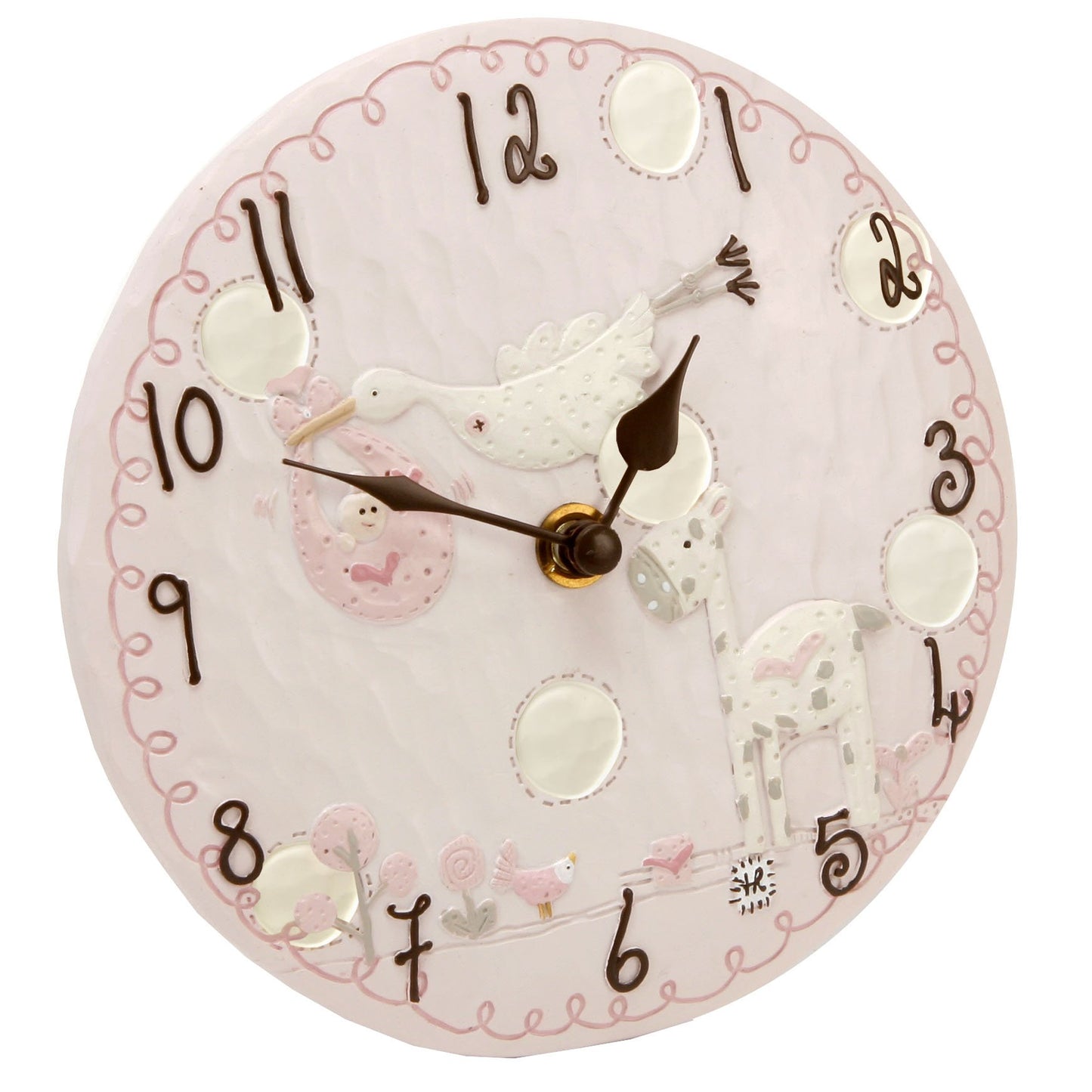 Tracey Russell Resin Mantel Clock - Pink