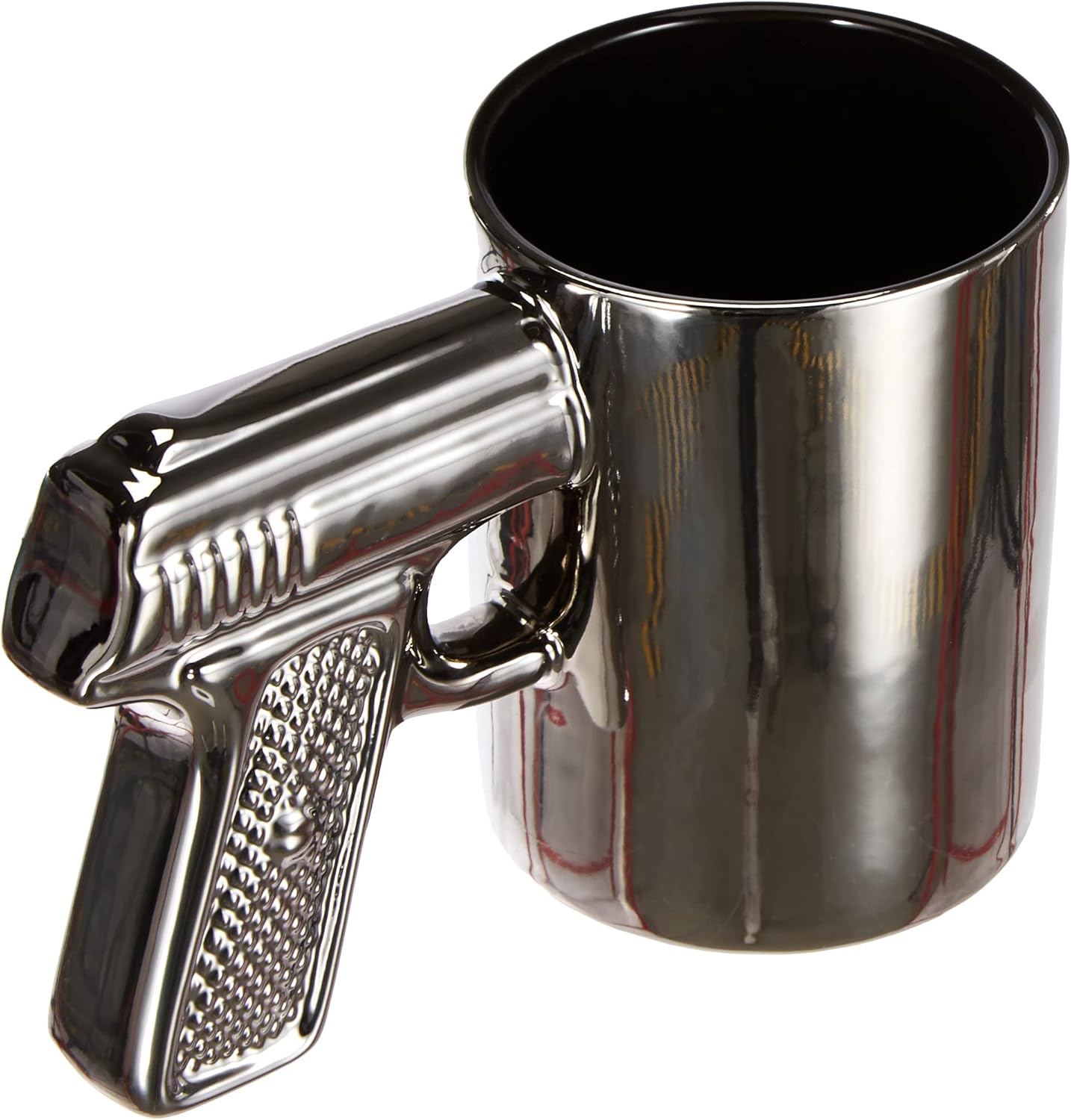Hasta la Vista Mug Stoneware Mug with Pistol Grip, Silver,
