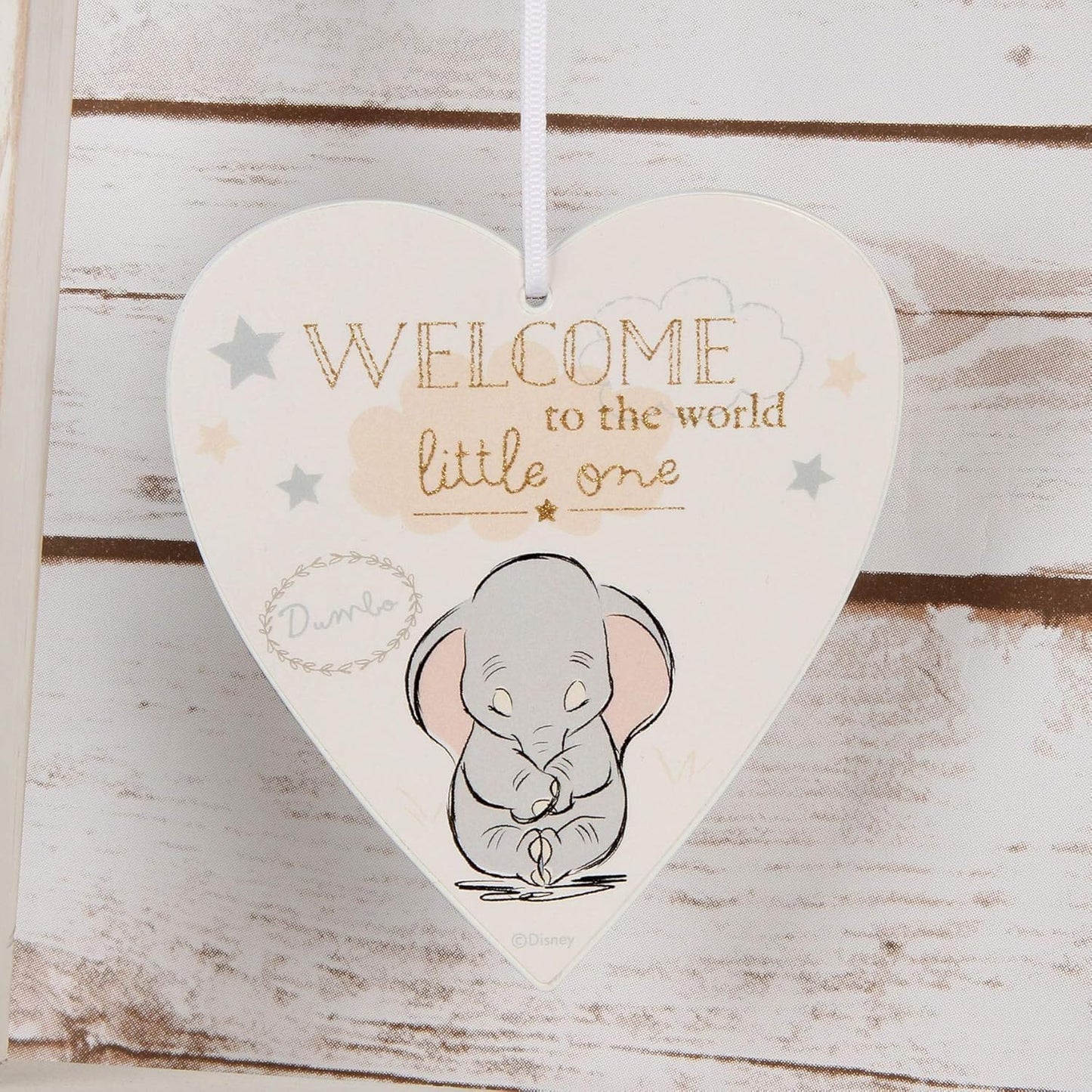 Disney Welcome to the World Little One Dumbo Baby Heart Plaque DI398
