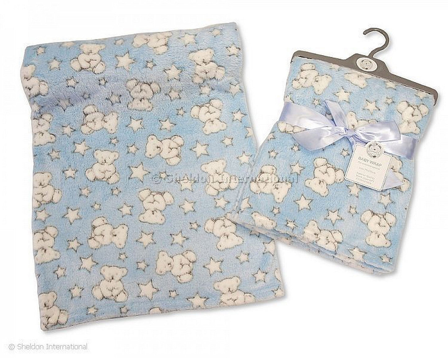 Baby Wrap/Blanket Teddy Unisex Logo T: 75 x 100 cm. – blue bw-112-967g