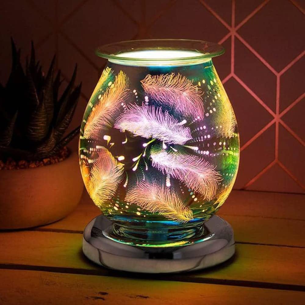 Lesser & Pavey Desire Aroma Lamp Feathers, Silver and Pink, JNS_474475