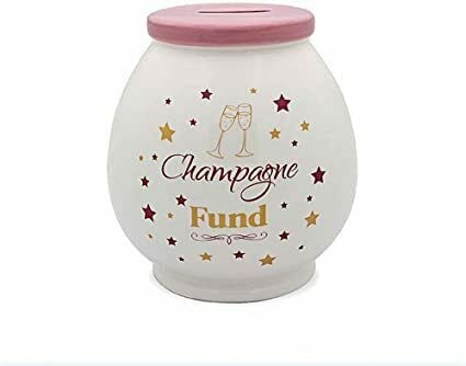 "Champagne Fund" Funny Novelty Ceramic Money Box Jar