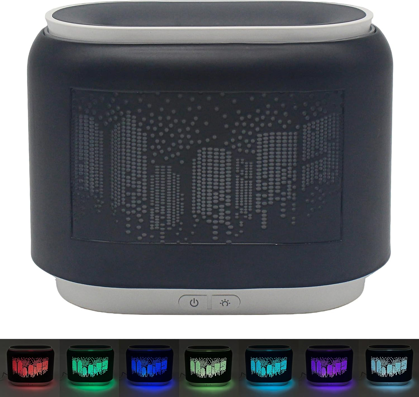 Lesser & Pavey Desire Aroma Humidifier Skyline | Ultrasonic Cool Mist Air Humidifier for Bedroom & Home | Quiet Room Humidifier for Sleep, Cough Relief & Relaxation | LED Light Aromatherapy Diffuser