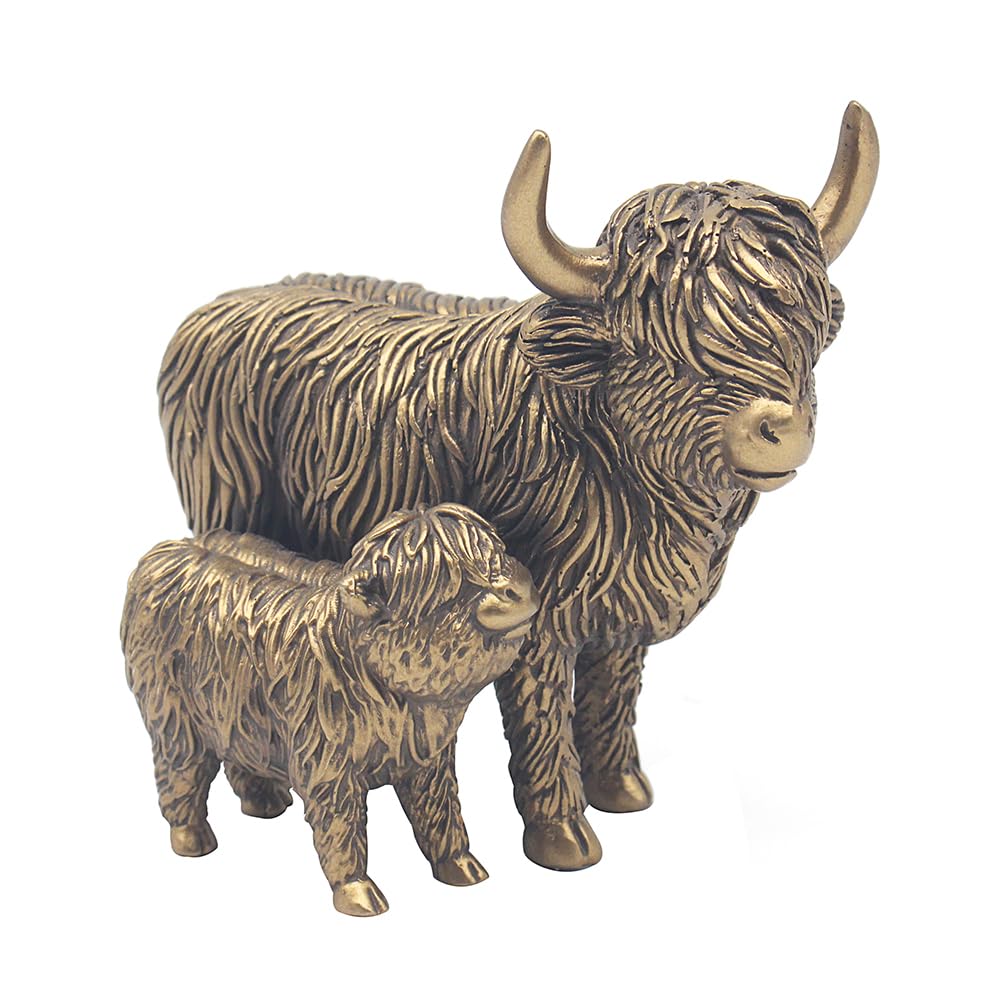The Leonardo Collection BRONZE HIGHLAND COW & CALF
