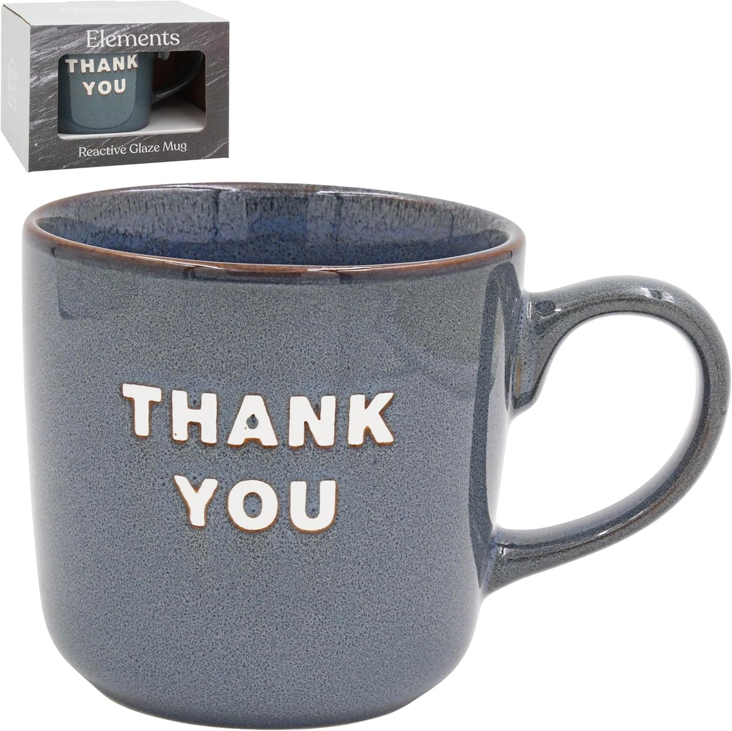 Lesser & Pavey Just Saying Thank You Mug Blue/Grey | Appreciation Coffee Cup Gift | Large Tea & Coffee Mug | Bone China Drinkware | Thoughtful Thank You Present