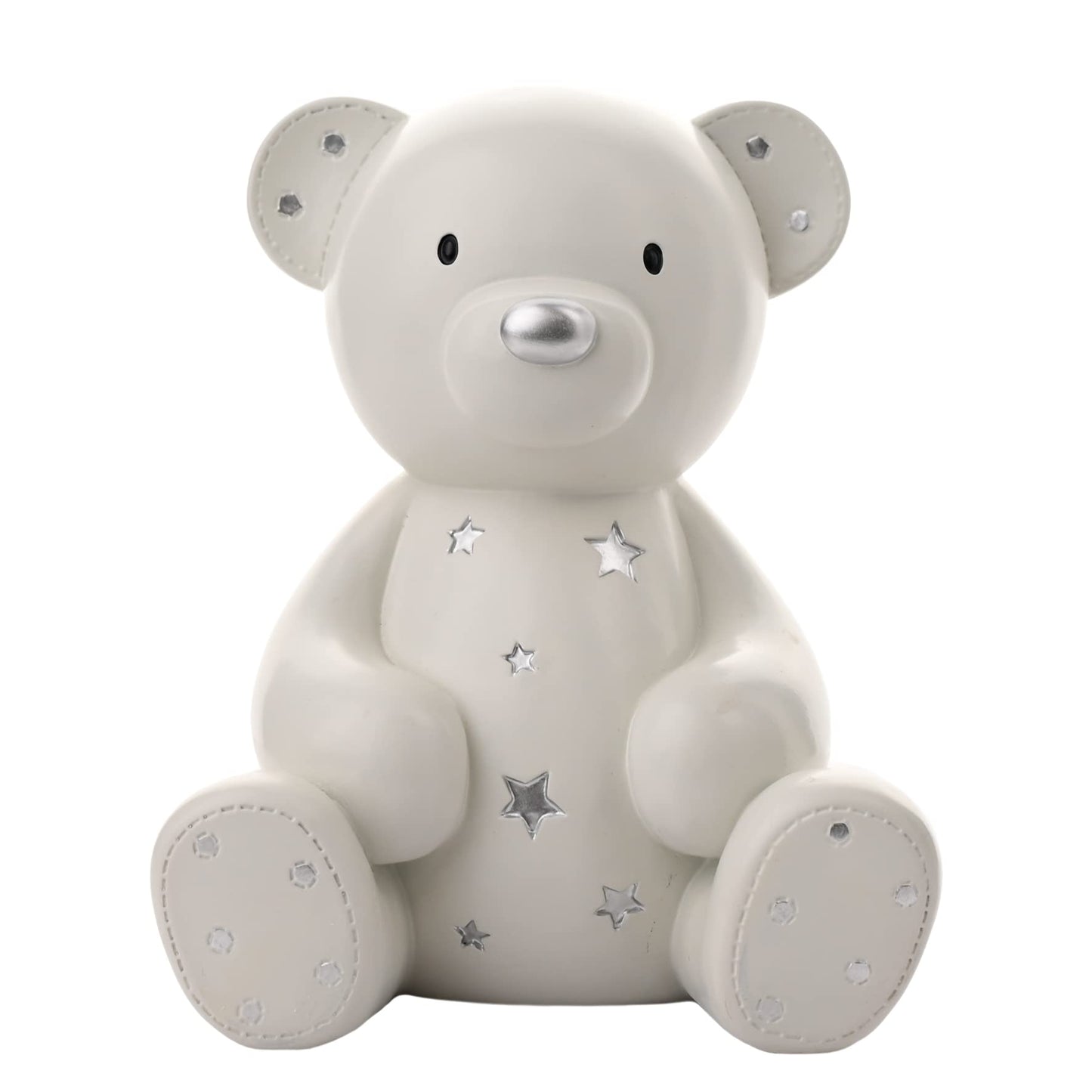 Widdop White Teddy Bear Resin Money Box 20cm Baby Newborn Gift