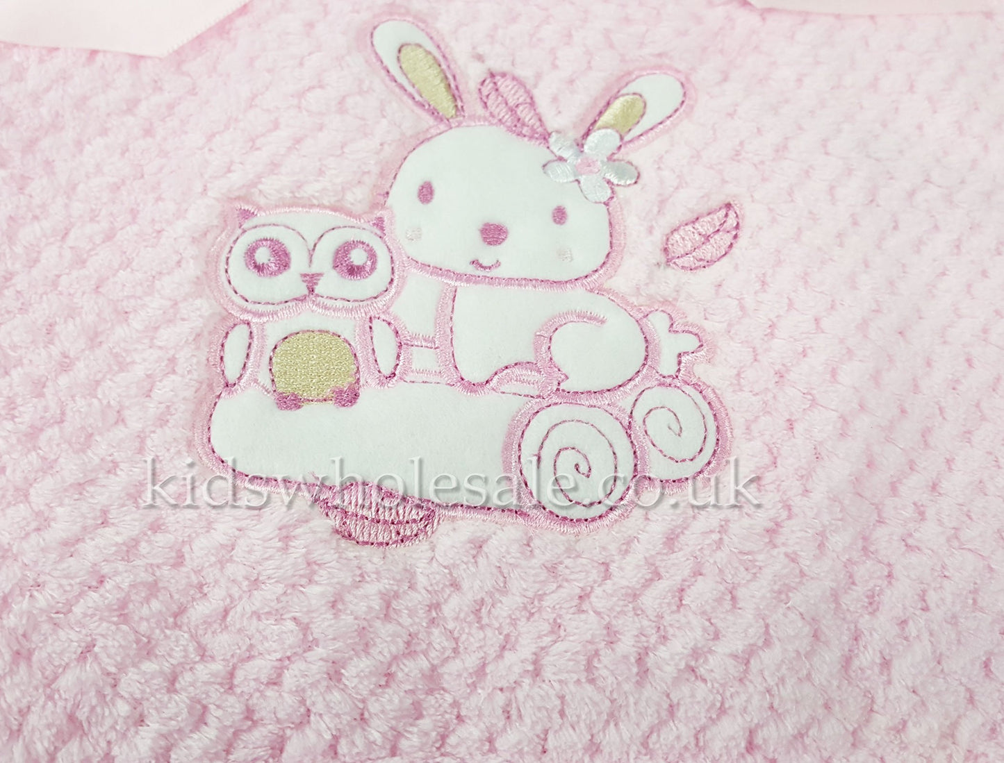 Baby Boys Girls Soft Touch Waffle Blanket Wrap In Multi Colours (Pink Rabbit & Owl)