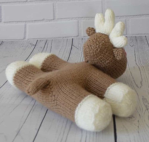 Knitting by Post Knitting Pattern Lazy Reindeer Soft Toy from