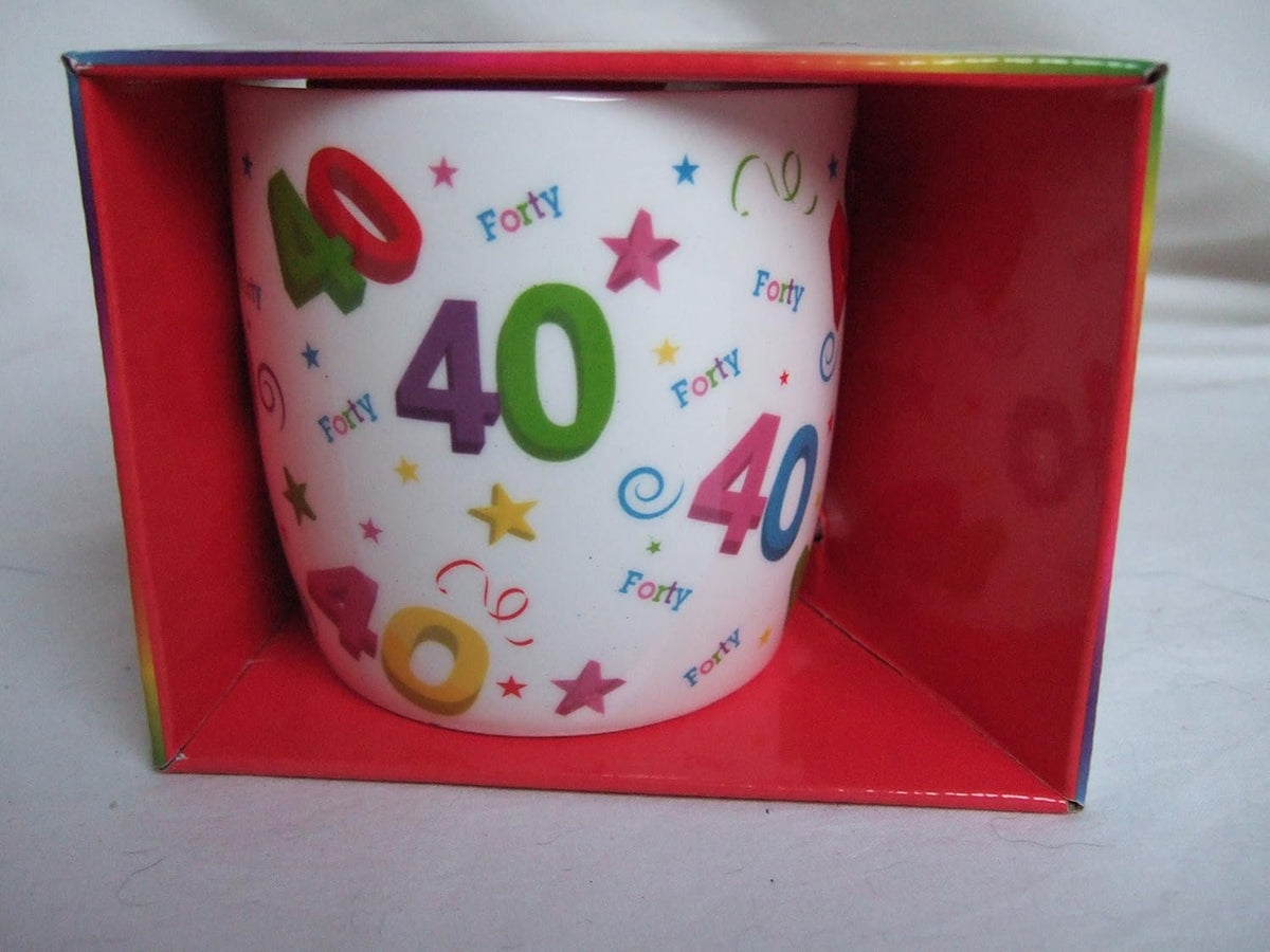 40th Birthday Ceramic Mug in presentation box