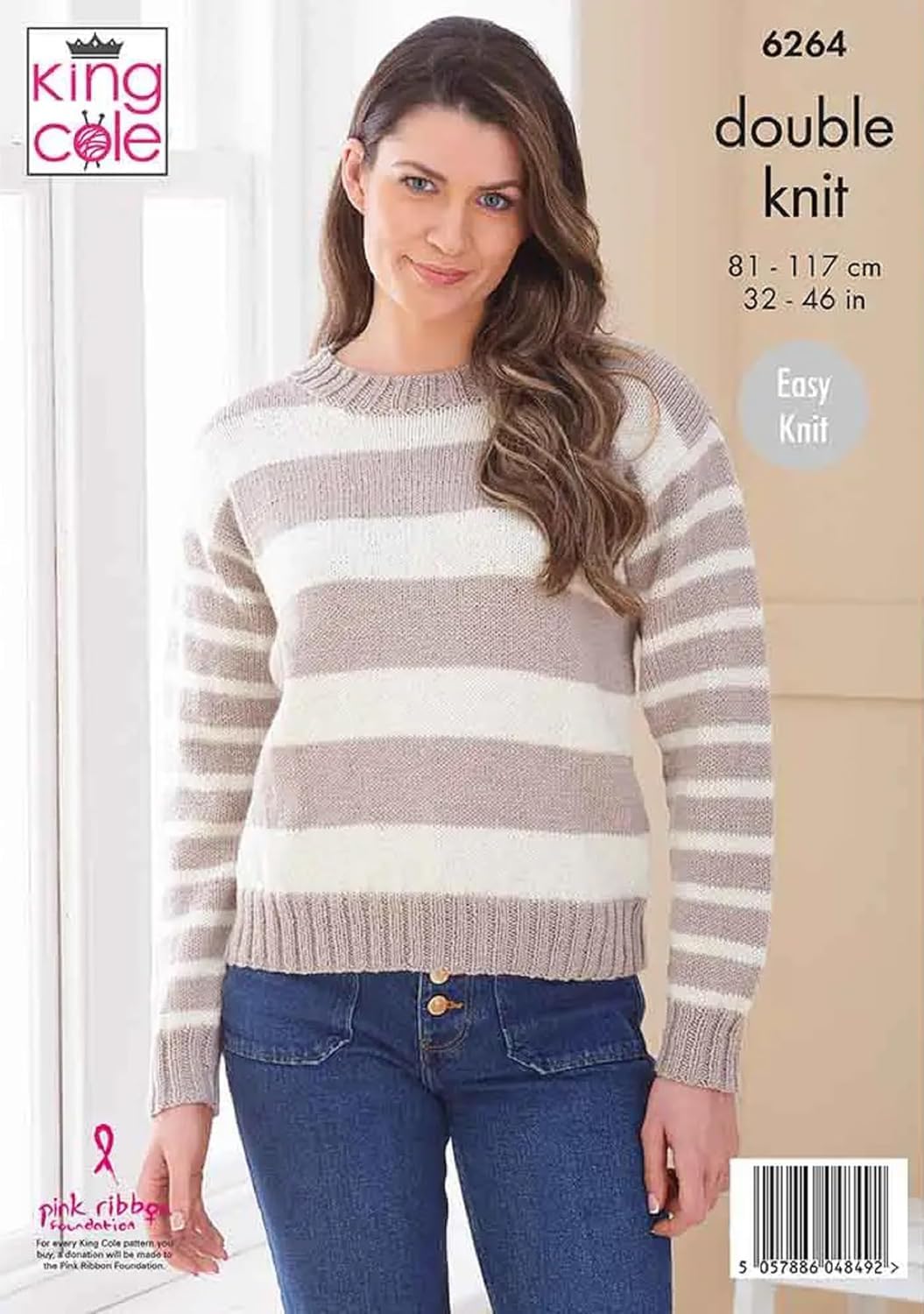 King Cole DK Knitting Pattern Pamphlet - 6264 Ladies Sweaters (32-46ins) 2 Designs