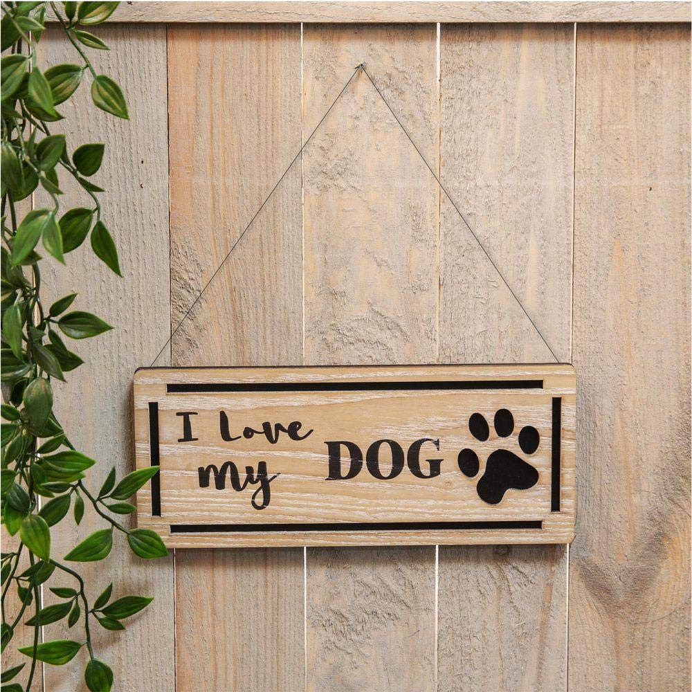 Widdop Best of Breed Natural Wood Plaque - I Love My Dog