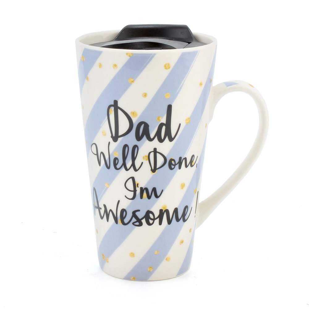 Lesser & Pavey "Dad, Well Done I'm Awesome Travel Mug, Blue