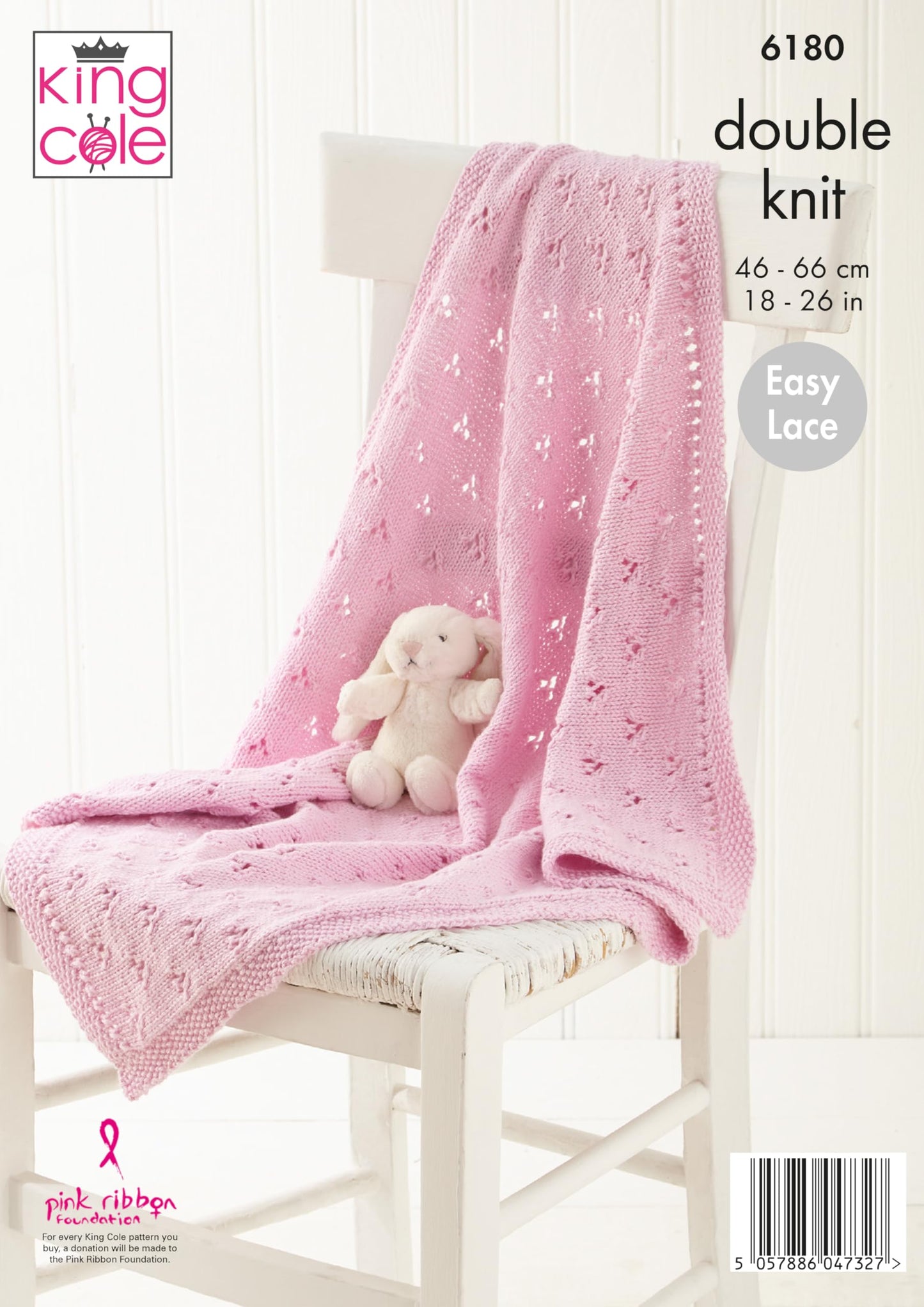 King Cole Baby DK Knitting Pattern Pamphlet - 6180 Baby Cardigan, Hat & Blanket (18-26ins) 3 Designs