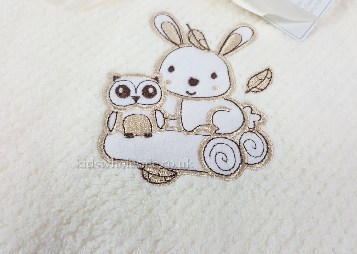 Baby Boys Girls Soft Touch Waffle Blanket Wrap In Multi Colours (Cream Rabbit & Owl)