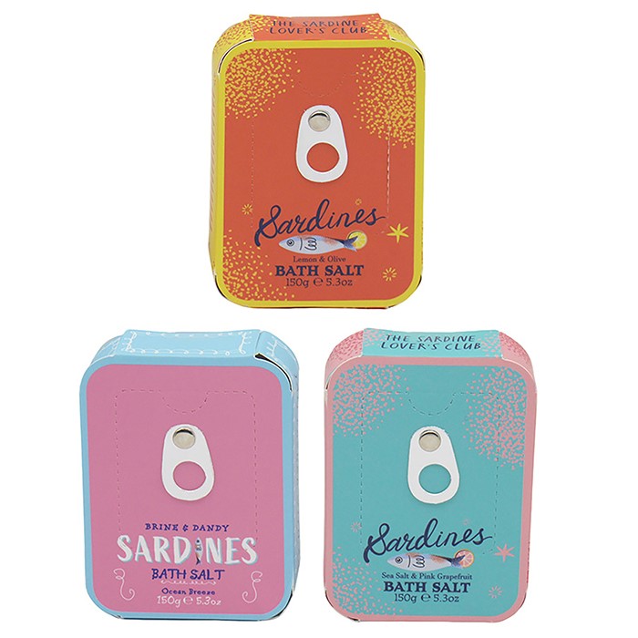 Sardine Tin Set of 3 Bath Salts one at random