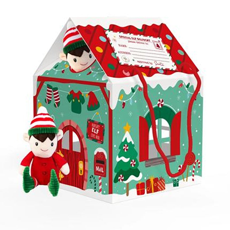 christmas Elf Arrival House Display Box with Cut-Out Windows