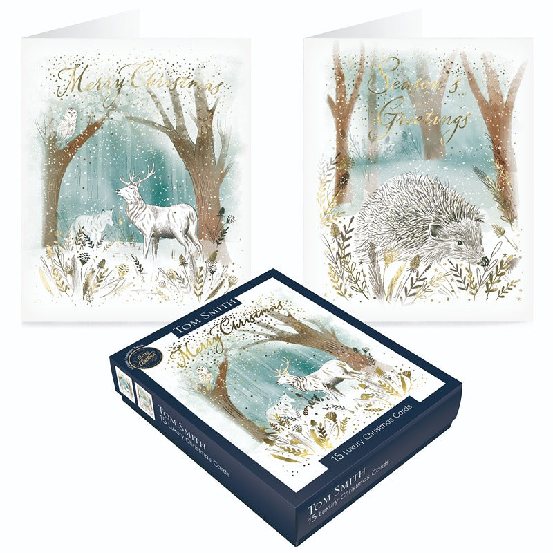 Tom Smith – 15 Luxury Woodland Scene xmas Cards