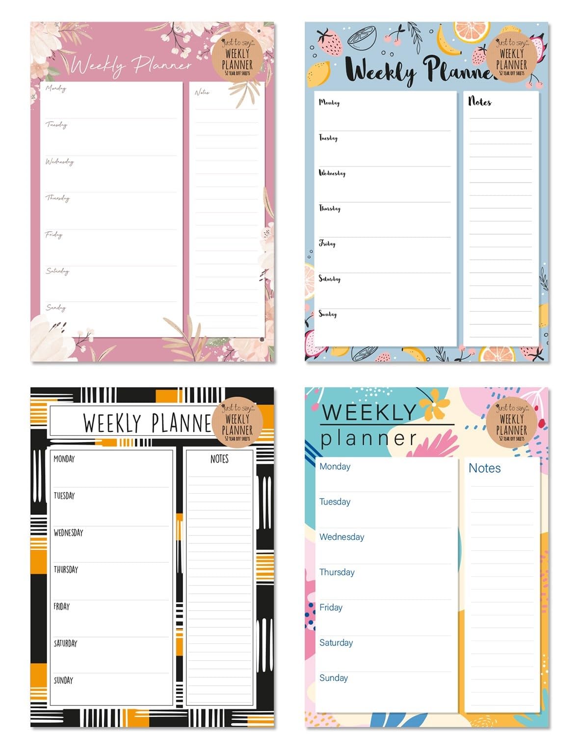 iCompact - 1x A4 Flowers Layout Weekly Planner Pad Design at Random