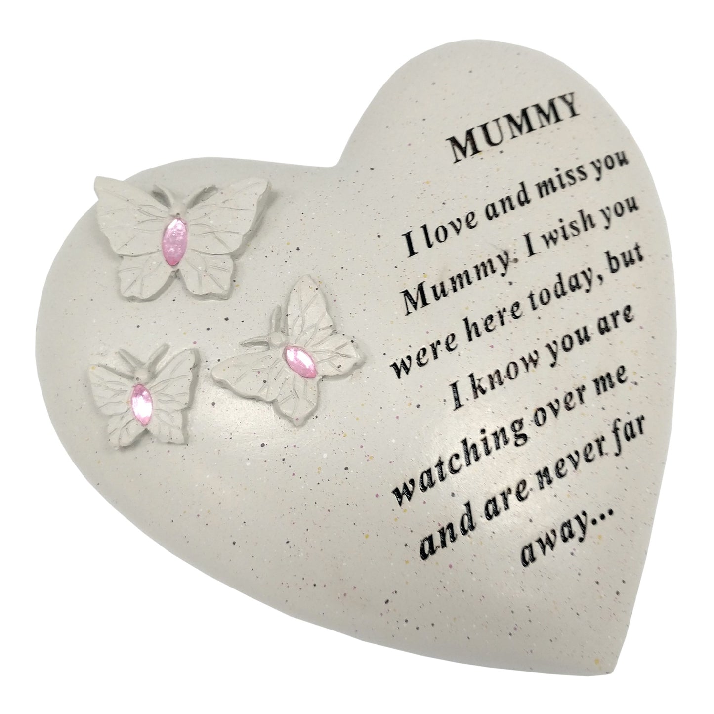 David Fischhoff Mummy Memorial Butterfly Heart with Gems, Cream