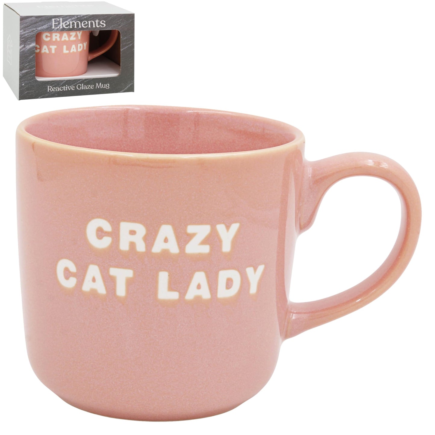 Lesser & Pavey Just Saying Crazy Cat Lady Mug Pink | Fun Cat Lover Coffee Mug | Large Tea & Coffee Cup | Everyday Bone China Drinkware