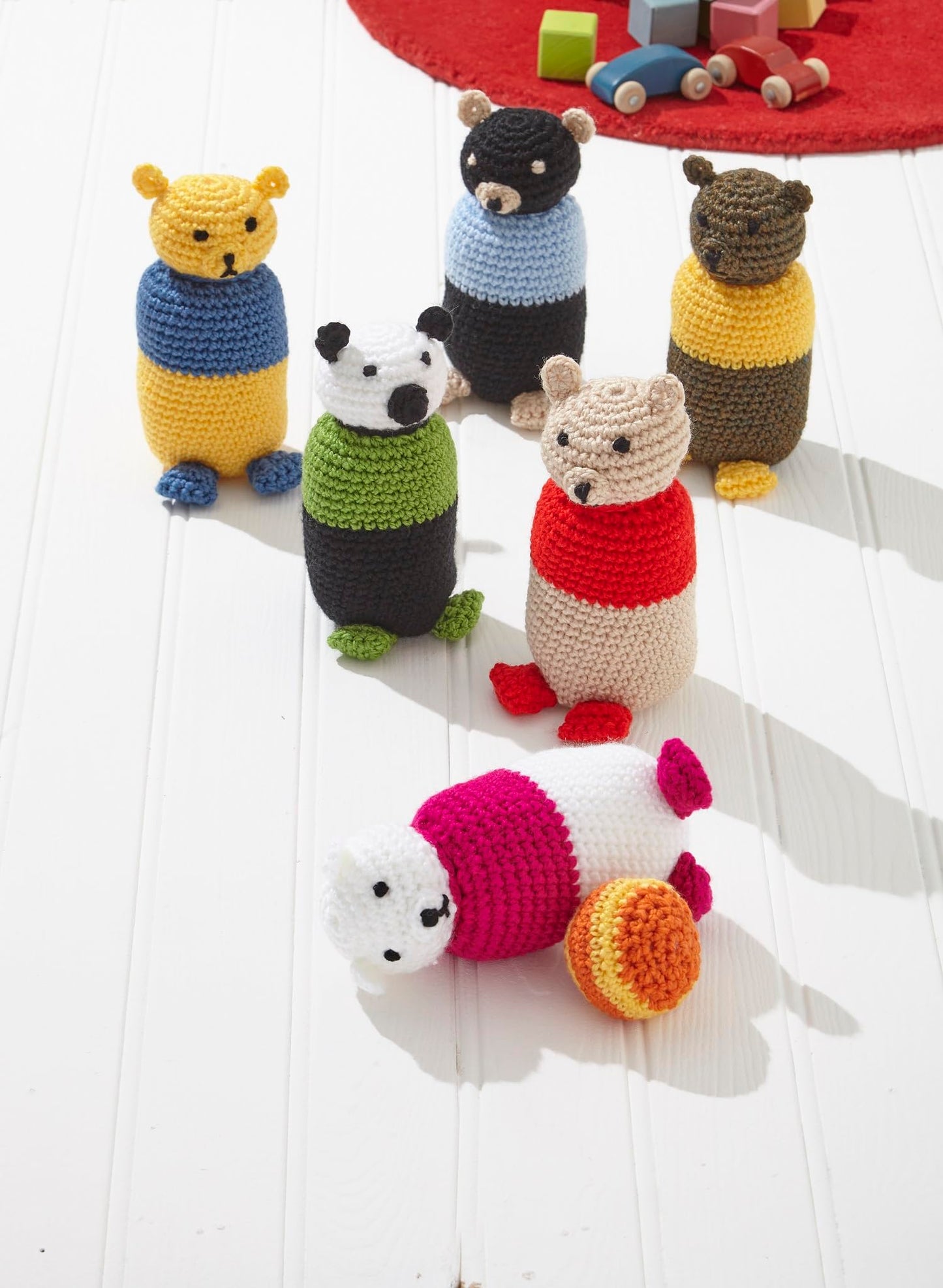 King Cole Chunky Crochet Pattern Christmas Bear & Penguin Indoor Skittles (9117)