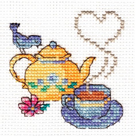 DMC Happiness is. A Cuppa Tea Cross Stitch Kit